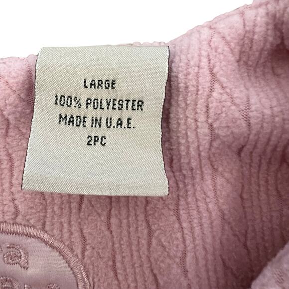 Laura Ashley Womens 2 Piece Pink Lounge Pajama Set‎ Size Large Cozy Grandmacore - Picture 5 of 6
